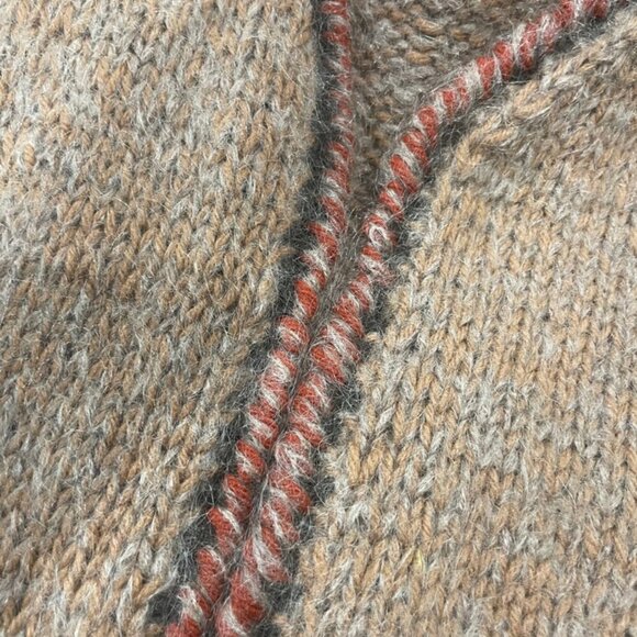 VINTAGE BOHO HIPP HANDMADE KNNITED CASHMERE BUTTONS LESS VEST - Picture 12 of 15